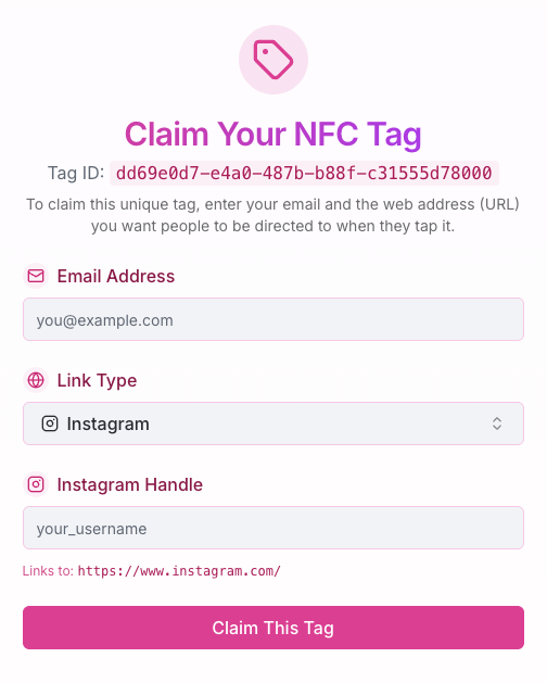 Claim form interface
